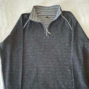 Tommy Bahama Flipshore 1/4 zip Reversible Men's Charcoal Sweater